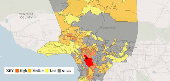 Violent Crime Areas Los Angeles 