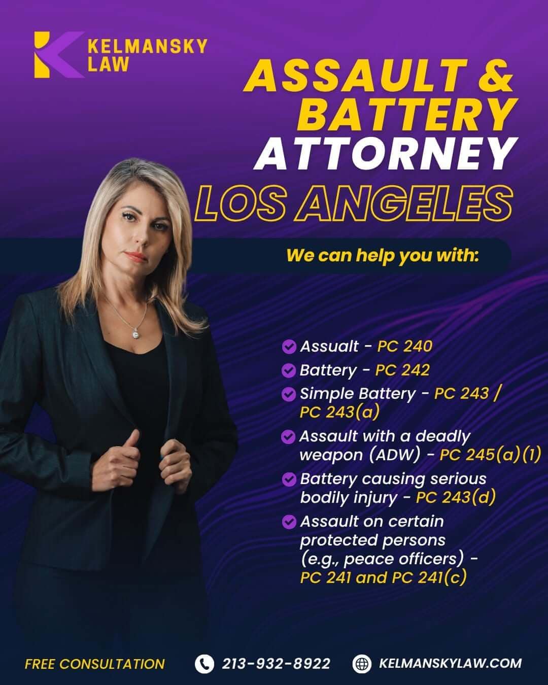Assault and Battery Attorney - Call 213-932-8922
